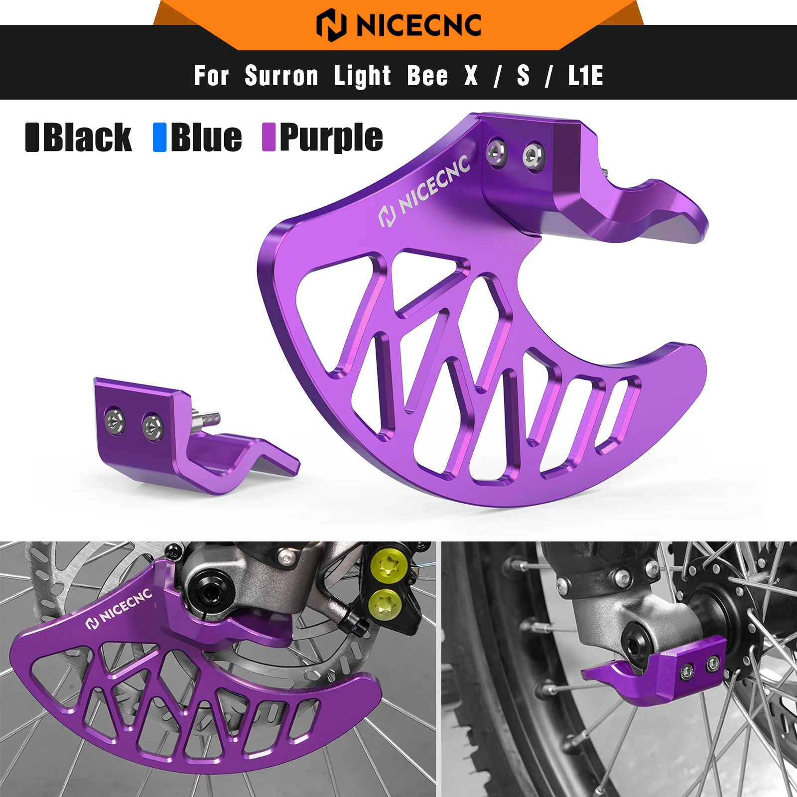 

NICECNC Surron light bee X S L1E Electric Dirt Bike Front Brake Disc Guard & Front Fork Leg Guards For Segway X160 X260 2024