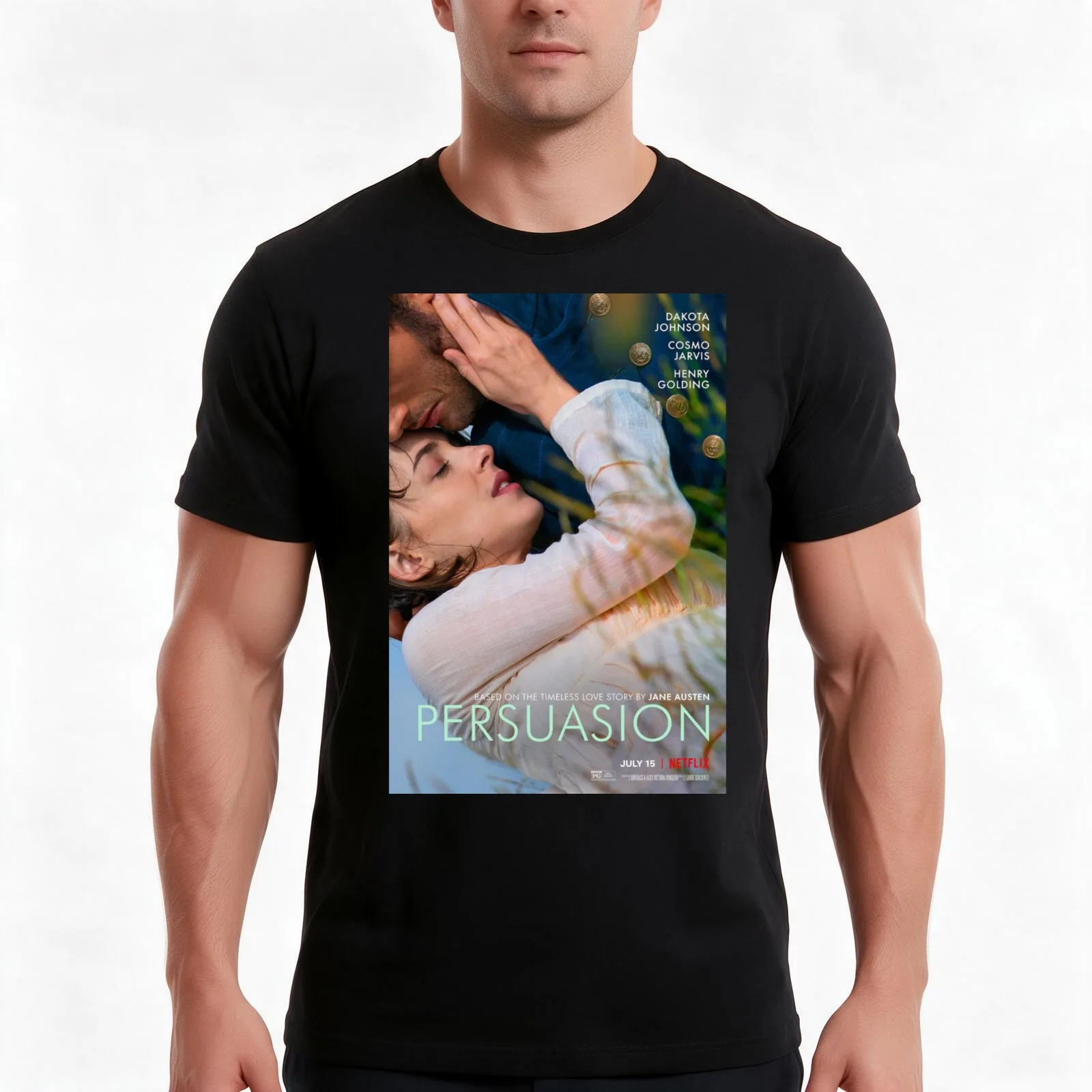 T-shirt du film « Persuasion » (2022), t-shirt décontracté en coton pour l’été, haut ample de style streetwear, imprimé graphique vintage, modèle unisexe pour hommes et femmes.