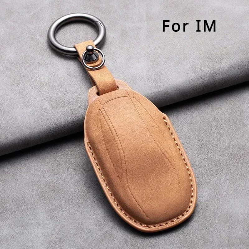 

Leather Car Remote Key Case Cover for IM 2022 L7 2023 LS6 2023 LS7 Auto Key Fob Shell Suede Leather Keychain Accessories