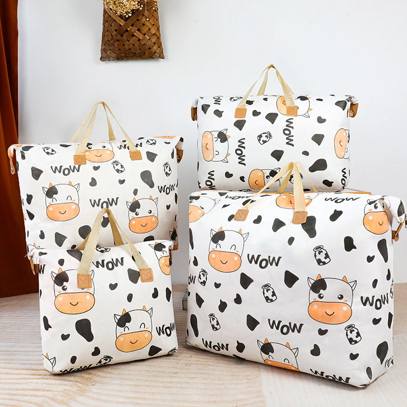 Cotton quilt bag for storing travel waterproof hand luggage, moving and packing, thickened bag