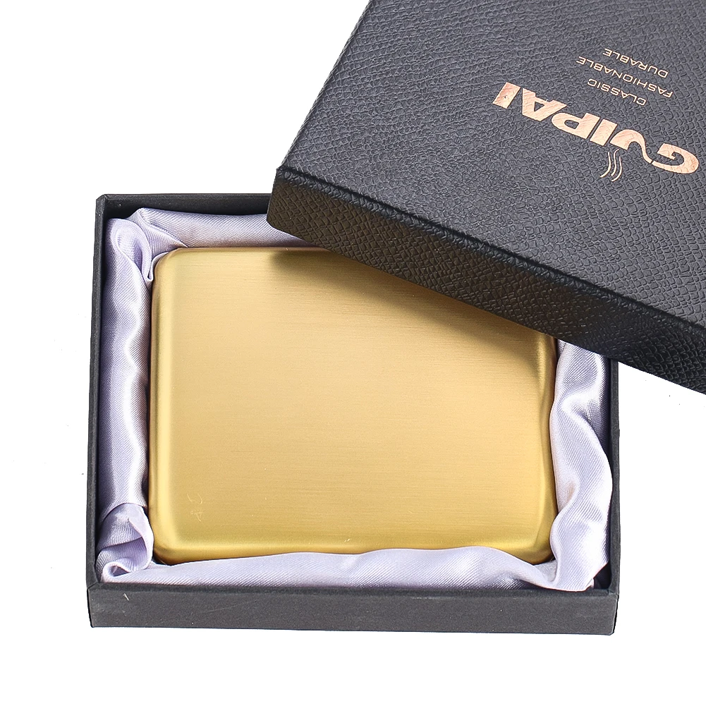

Copper Alloy Cigarette Case Retro Tobacco Holder with Gift Box Regular Size Metal Pocket Storage Card Cash Organizer Gift