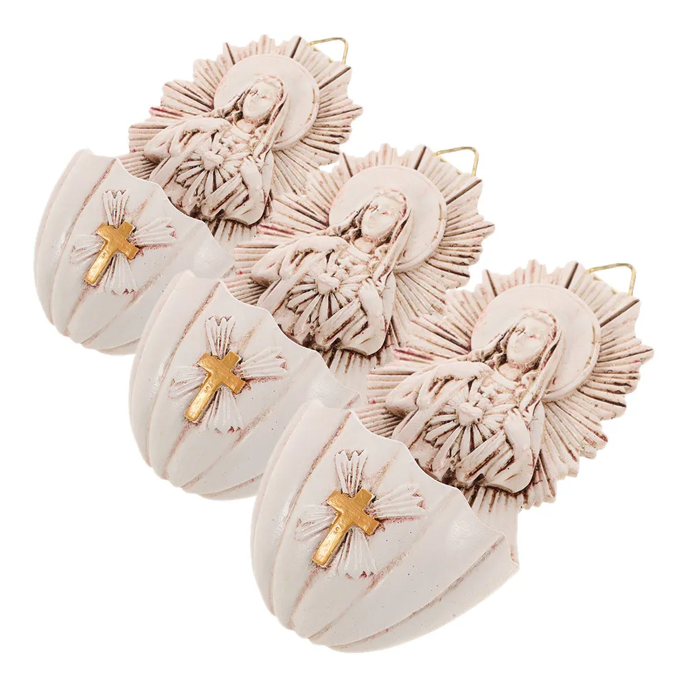 

Набор из 3-х католических настенных статуэток-сосудов для святой воды, вдохновленных Гваделупской Девой, для церкви, дома, часовни – Символ Священной Чистоты