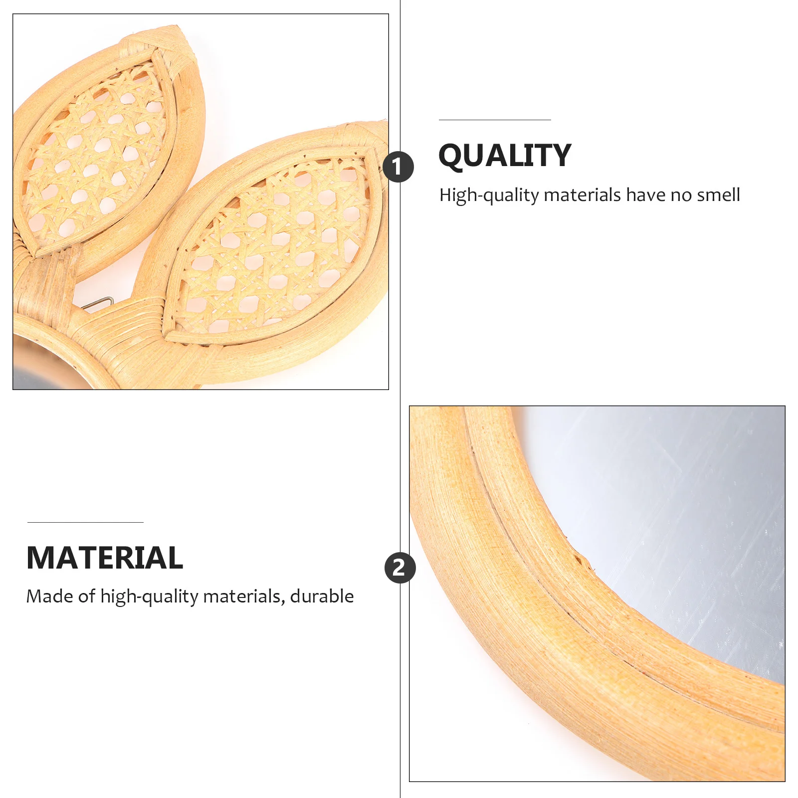 1 個ヨーロッパスタイル籐織化粧鏡壁掛け装飾ミラー手作り繊細な壁アート家の装飾浴室