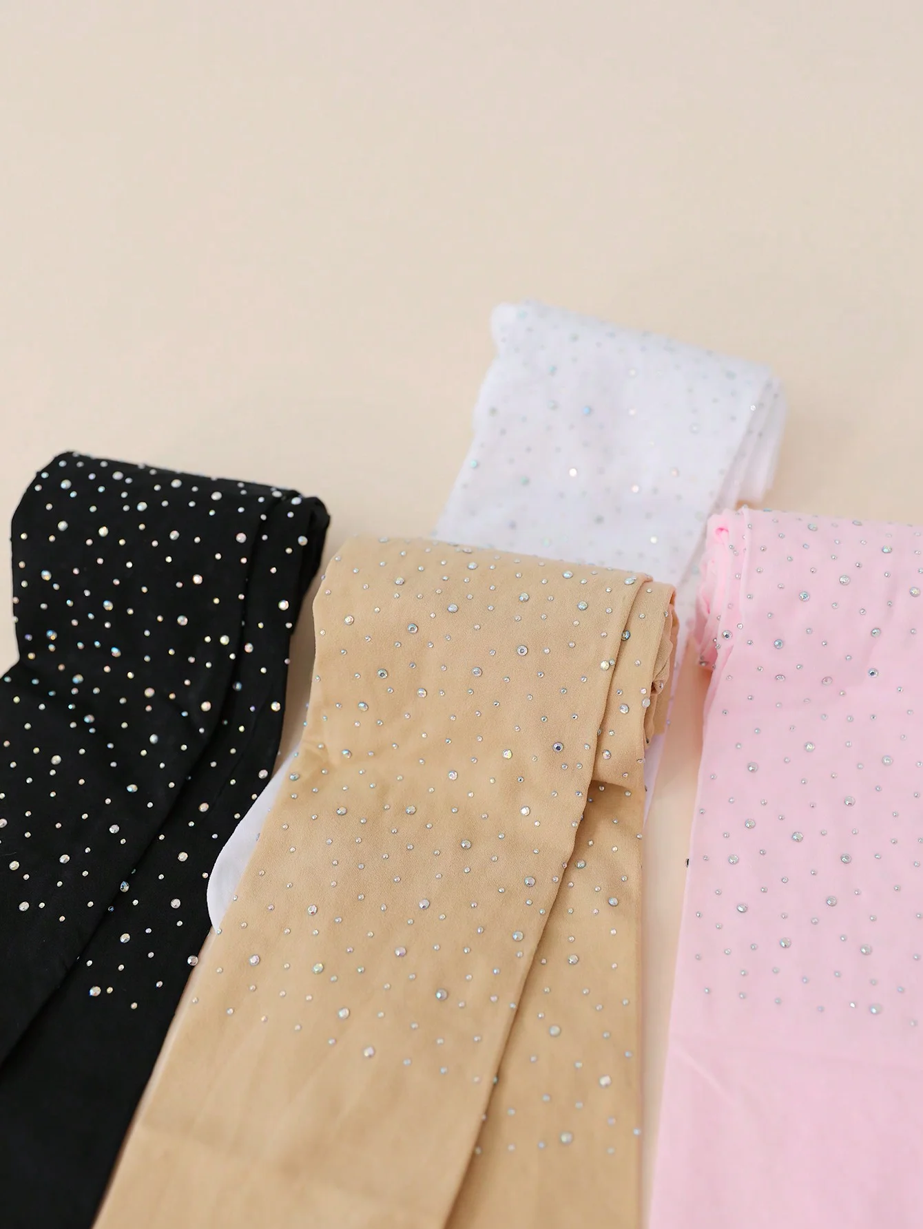 4 Pairs of Girls Dance Thin Leggings,Soft Glitter Rhinestone Ballet Tight Pantyhose for Girls Aged 4-12 Years Old for Daily Wear view 5