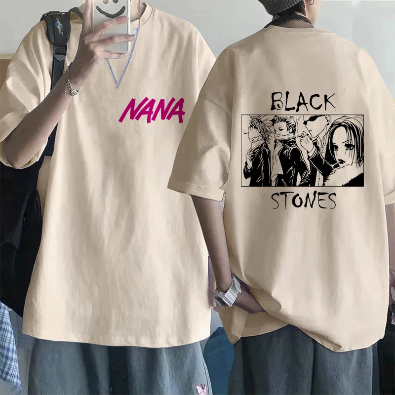 Men Women Funny EU Szie Tshirt Nana Osaki Manga Goth T-shirt Black Stones Graphic Tee Shirt Fashion Y2k Tops Streetwear Clothes