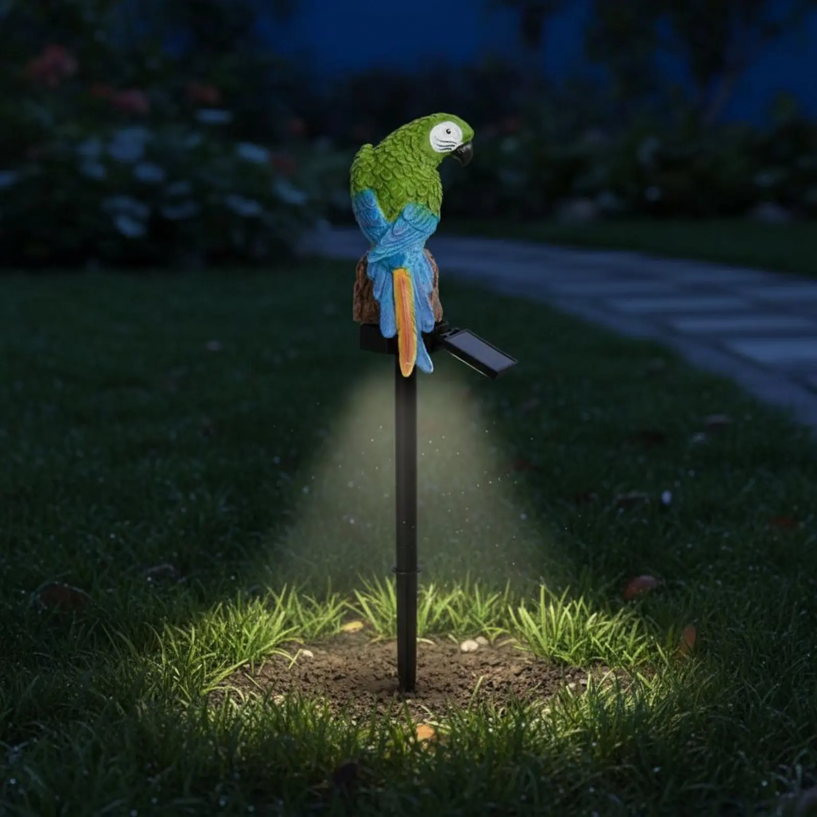 

Resin Parrot Lawn Lamp Wireless Solar Parrot Stake Luminary Creature Shaped Ground Lamp Waterproof Outdoor Lighting Auto