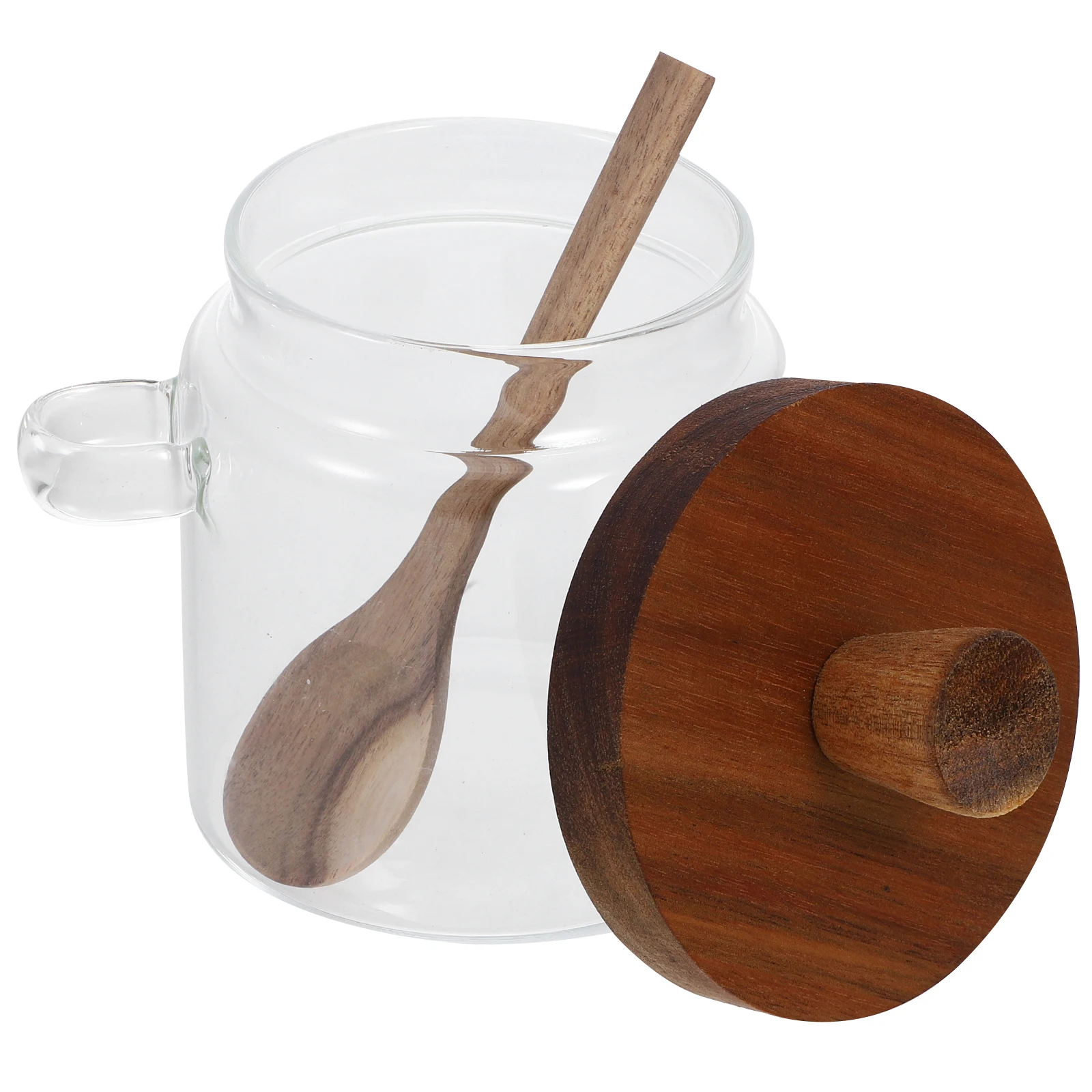 

Glass Spice Container Lidded Seasoning Jar Pepper Salt Storage Bottle Spoon Lid Kitchen Supplies Sugar Container with Spoon