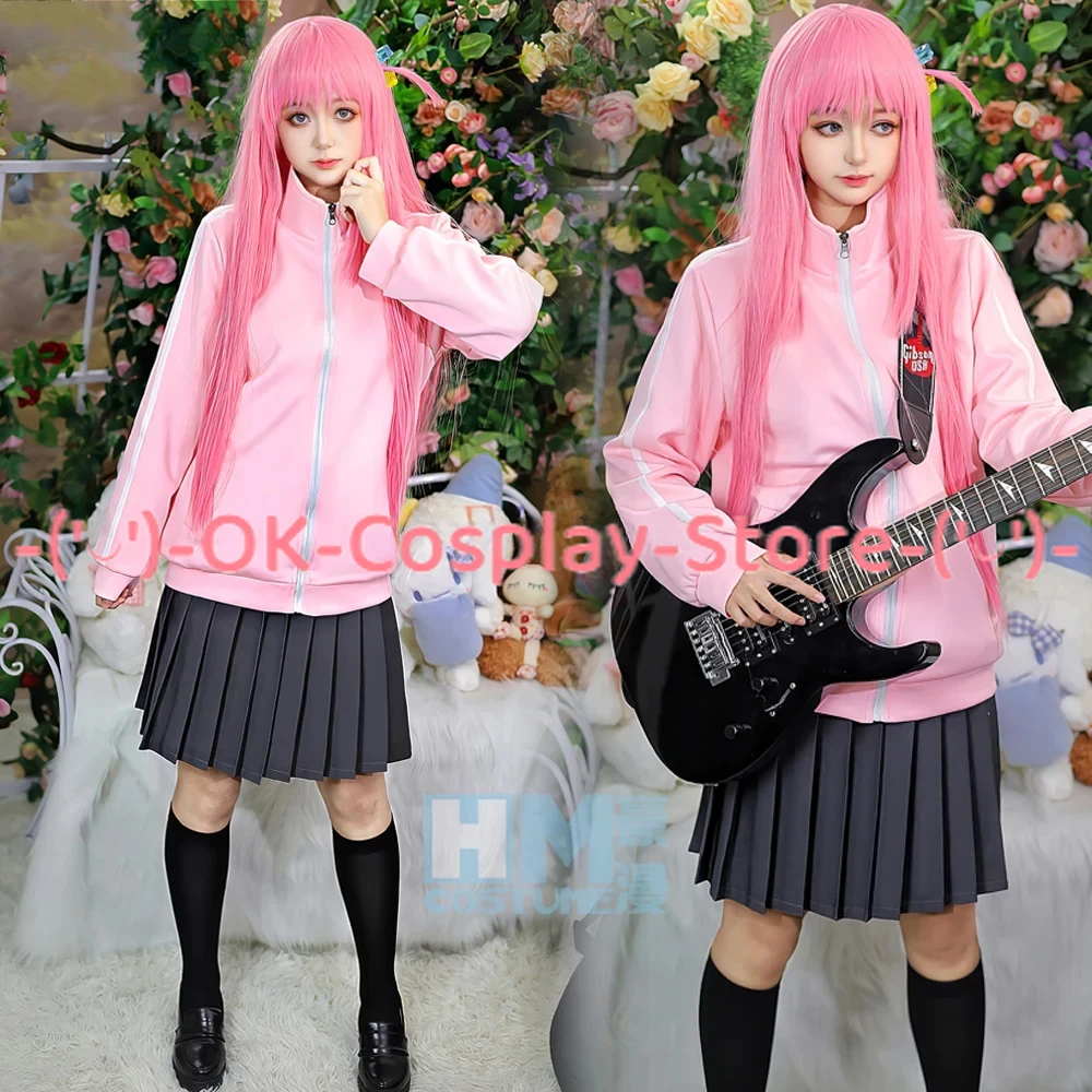 Gotoh Hitori Cosplay Costume Anime Bocchi The Rock Cosplay Women Cute Party Suit Coat Skirts Halloween Uniforms Custom Made