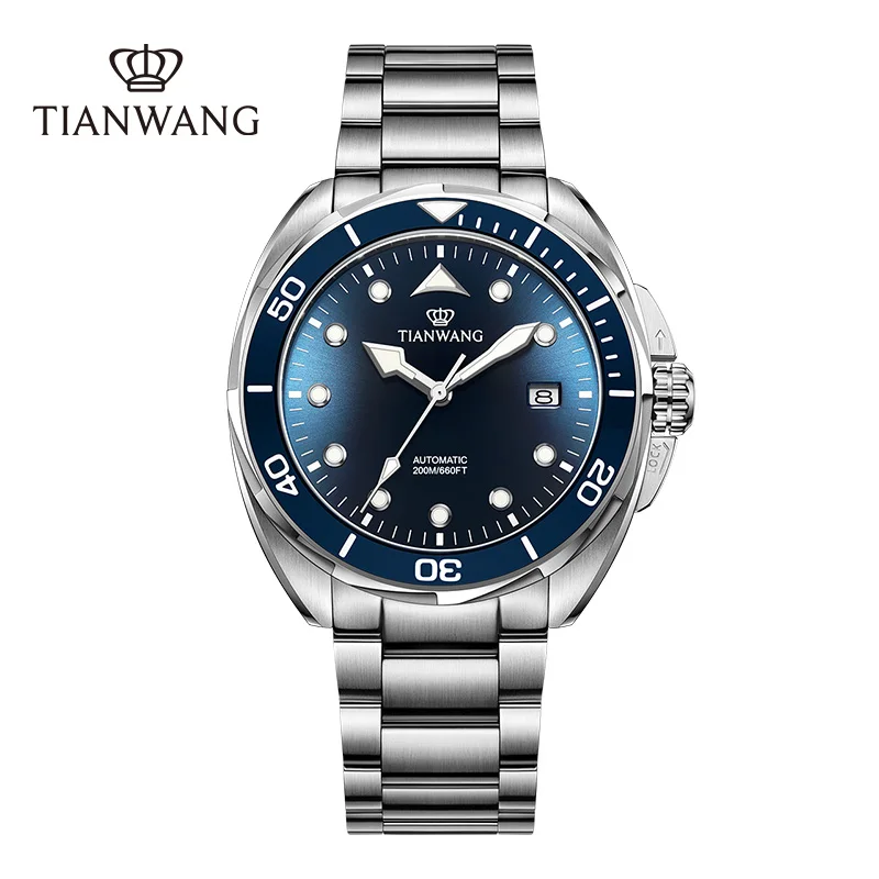 TIAN WANG Men\'s Watches Sports Diving Watch Men Luminous Wristwatch Automatic Mechanical Watch Male Clock 20 ATM Mens Gifts