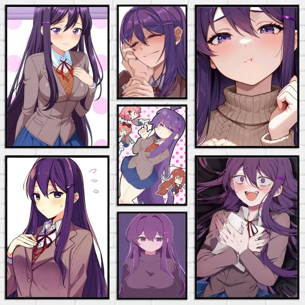 DDLC Girl Y-Yuri Poster Versatile HD Waterproof Wall Art Self-Adhesive Decor for Any Space