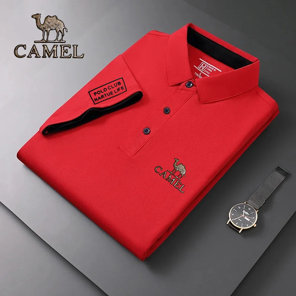 2024 Authentic Camel Logo  Shirt High Quality Men's Short Sleeve Breathable Top Business Casual Polo-shirt Street Pop Polo