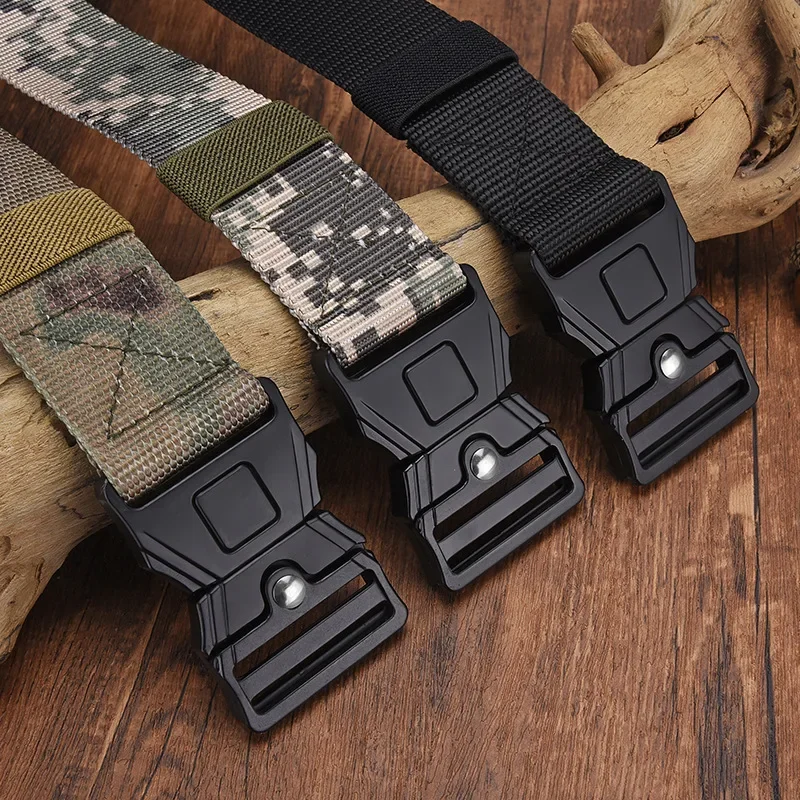 

Men's Outdoor Hunting Tactical Multi Functional Belt Survival Black High Quality Tactical Metal Belt