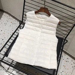 2024 New Arrivals 90% White Duck Down Liner Vest Ultralight Puffer Jackets Female Sleeveless Duck Down Waistcoat Warm Jacket