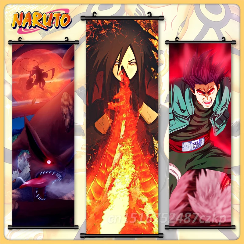 

Naruto Hanging Painting Uchiha Madara Wall Art Namikaze Minato Picture Scroll Print Anime Canvas Poster Home Decor Living Room