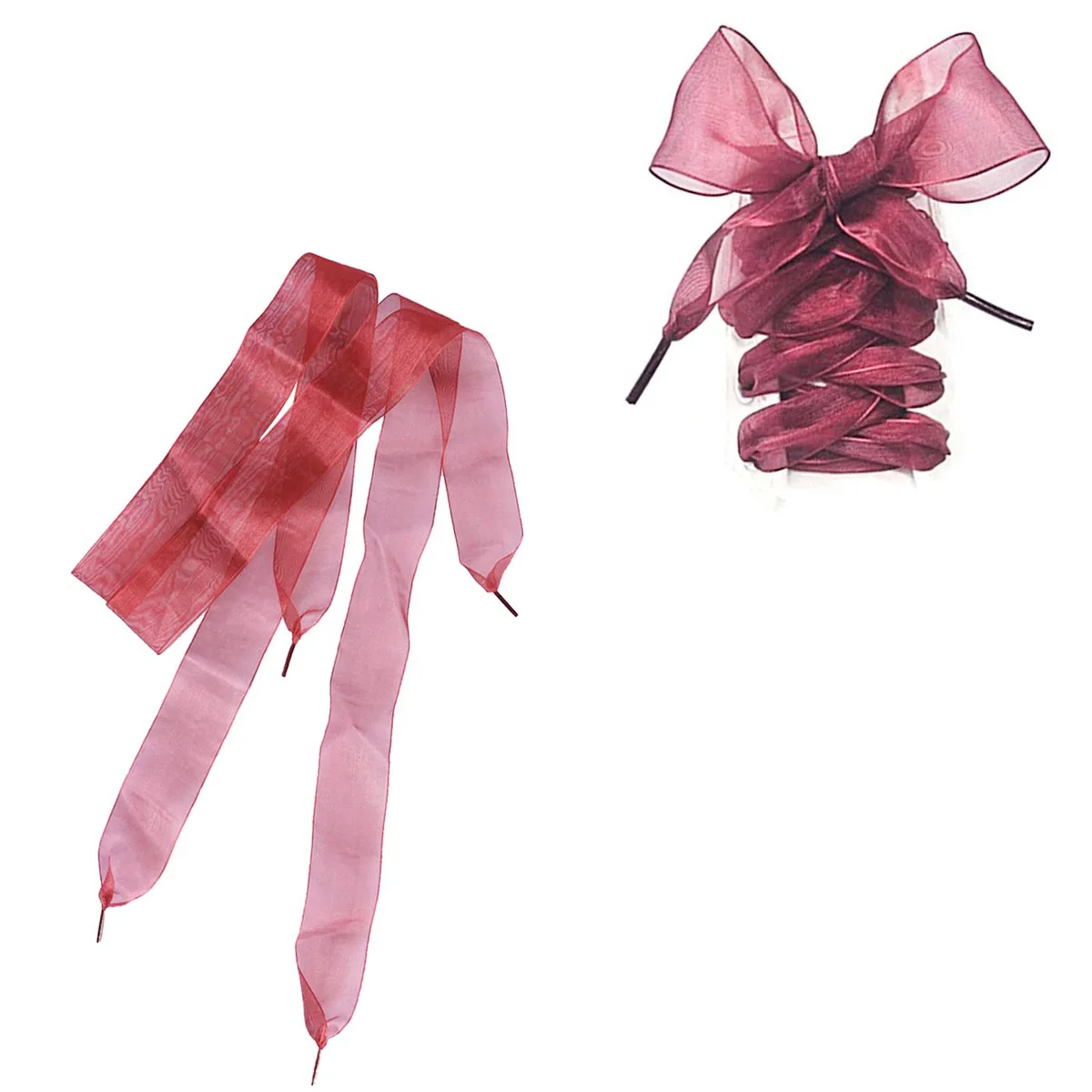 

1Pair 4cm Widening Transparent Organza Shoelaces Brighten Sneakers Trainers Boots Casual Shoes Party Dancing Hiking Gifts Wine