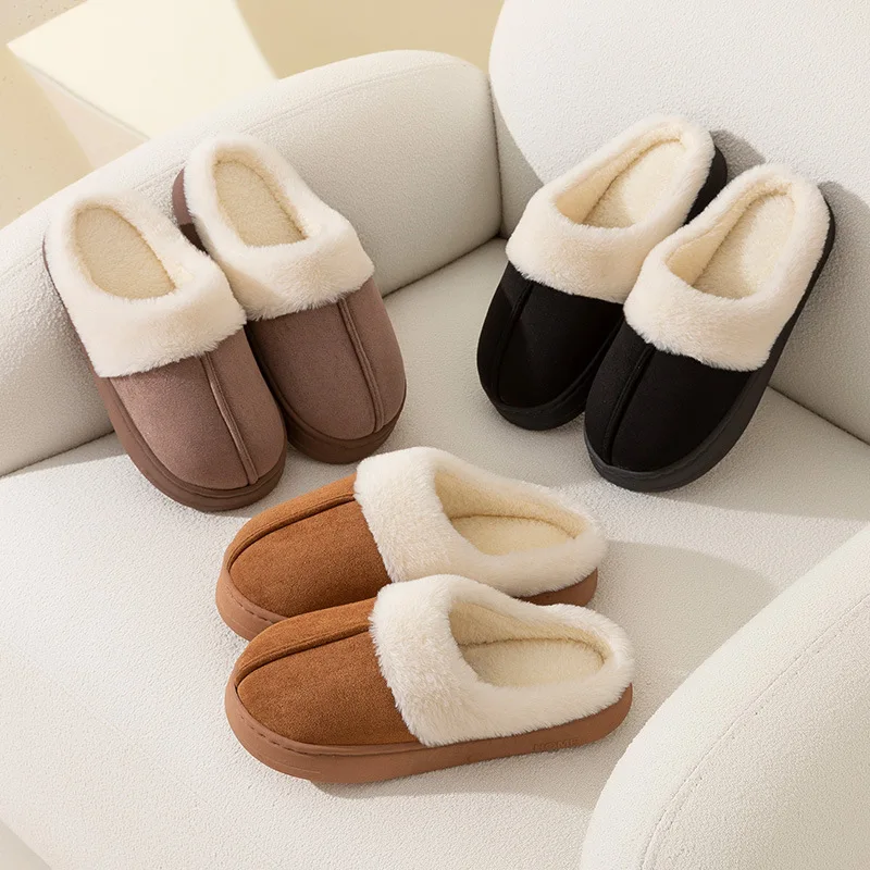 Fluffy Winter Slippers For Women Comfortable Warm Furry Fuzzy Home Shoes Woman Indoor Thick Sole Plush Slides Female