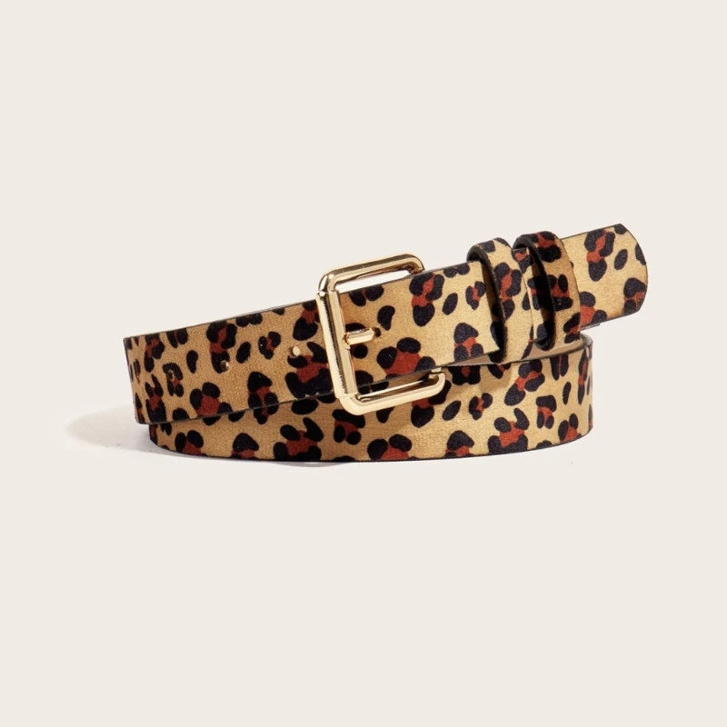 Cadena cintura única con hebilla caliente, cadena con estampado leopardo, cinturón vaquera para mujer, fiesta