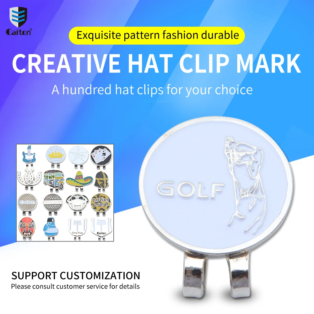 Caitron 1Pc Golf Mark Magnetic Cap Clip Ball Posição Mark Estilo Multi-Estilo Pode Ser Personalizado LOGOTIPO