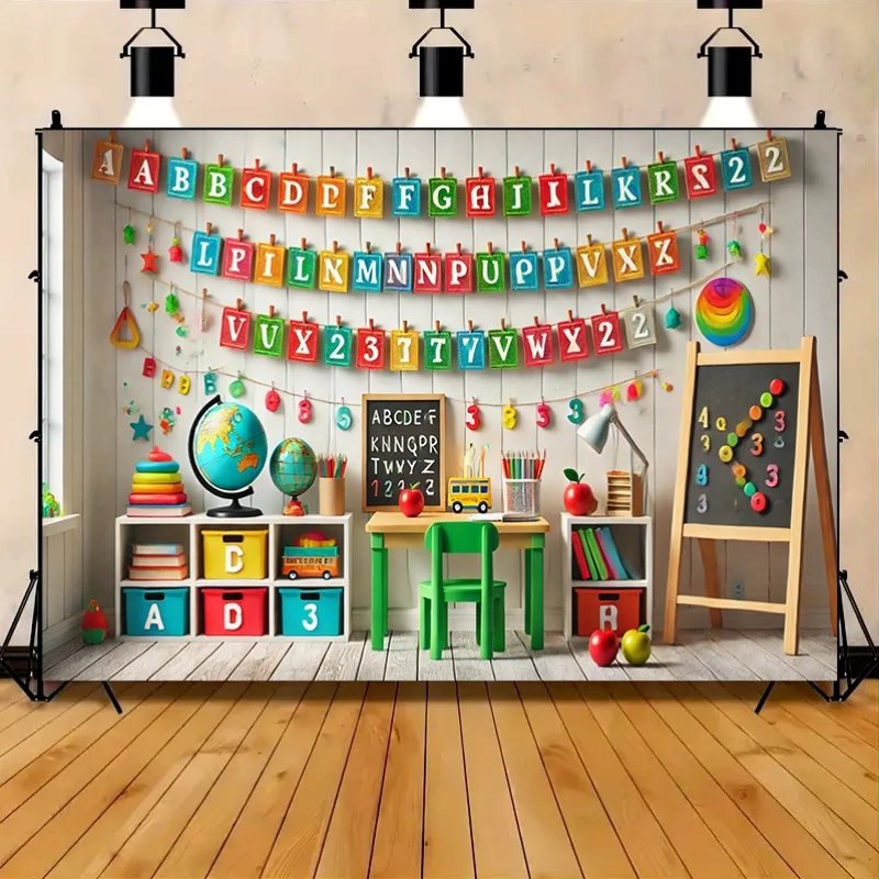 قطعة قماش بخلفية ساحرة للتعلم بحروف واحدة، مناسبة لعيد الميلاد وديكور الغرفة والاستوديو والمنزل والاحتفالات في الحديقة #2