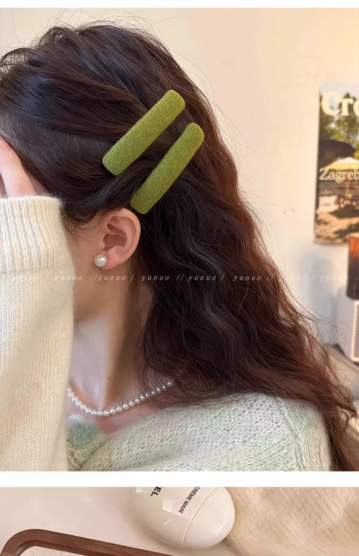 1 Paar nordische, minimalistische Samt-Haarnadeln mit Vintage-Motiv, geeignet für den täglichen Pendelverkehr, romantisches Dating, als Temperament-Kopfbedeckung – Detail 12