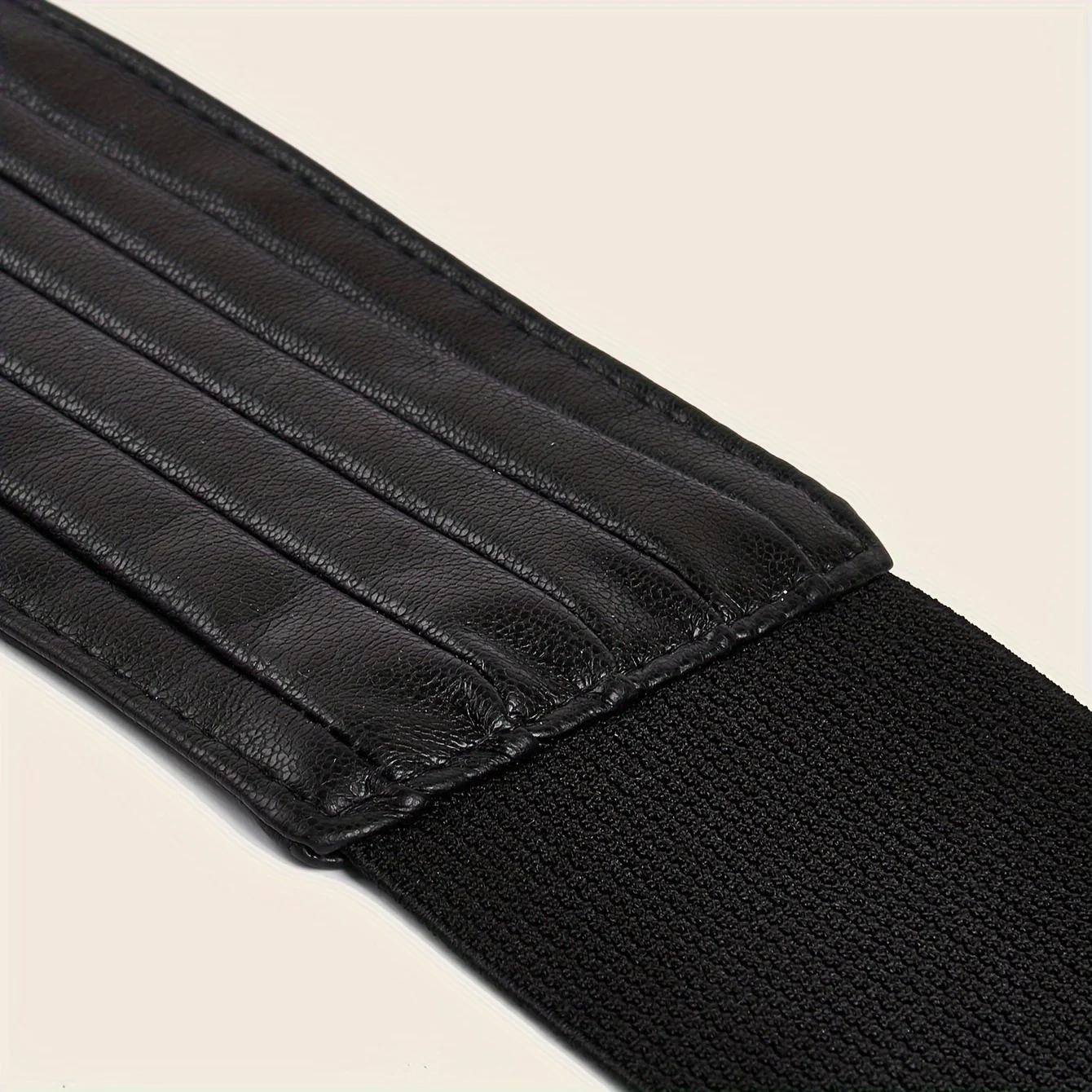 1pc Silver Waist Cover Women\'s Wide Belt Satin Black Decorative Dress with Waist Closure and Elastic Waist Cover