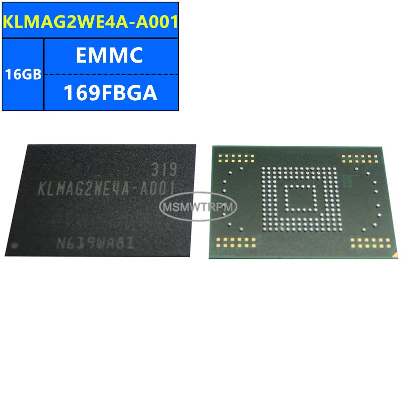 KLMAG4FE3B-A001 KLMAG2WE4A-A002 KLMAG2WE4A-A001 EMMC 16GB 169FBGA Chip de Memória IC Componentes Eletrônicos Novo Original