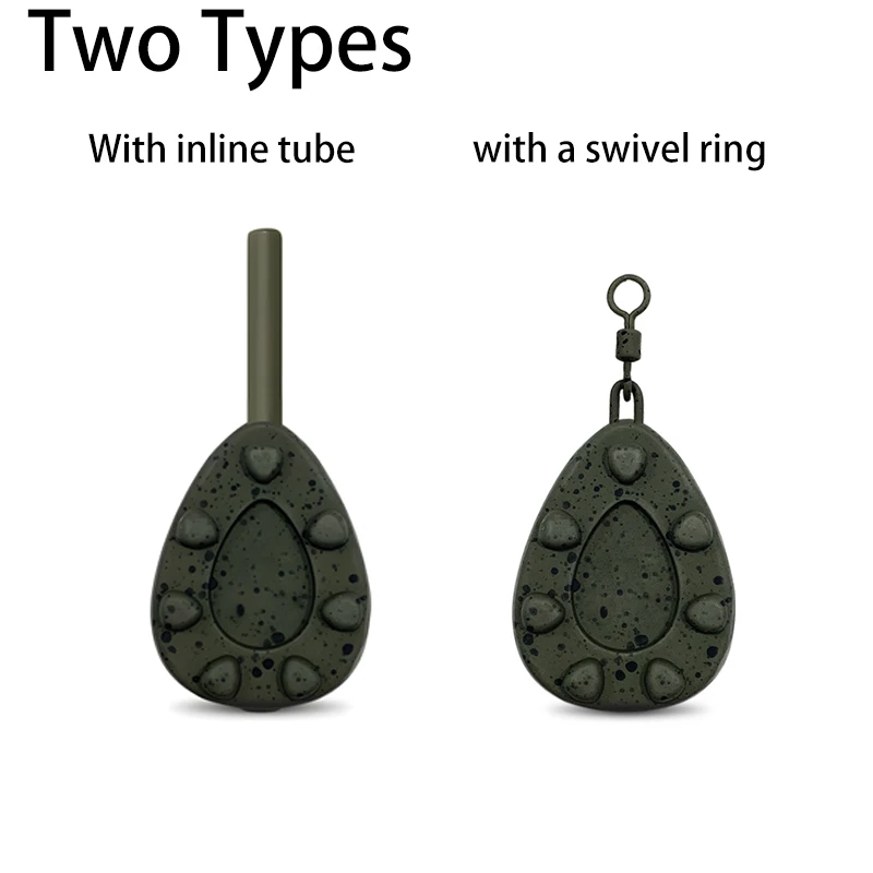 2pcs carp fishing weight,Leads with swivelling rings and inline leads，2oz/2.5oz/3oz/3.5oz/4oz