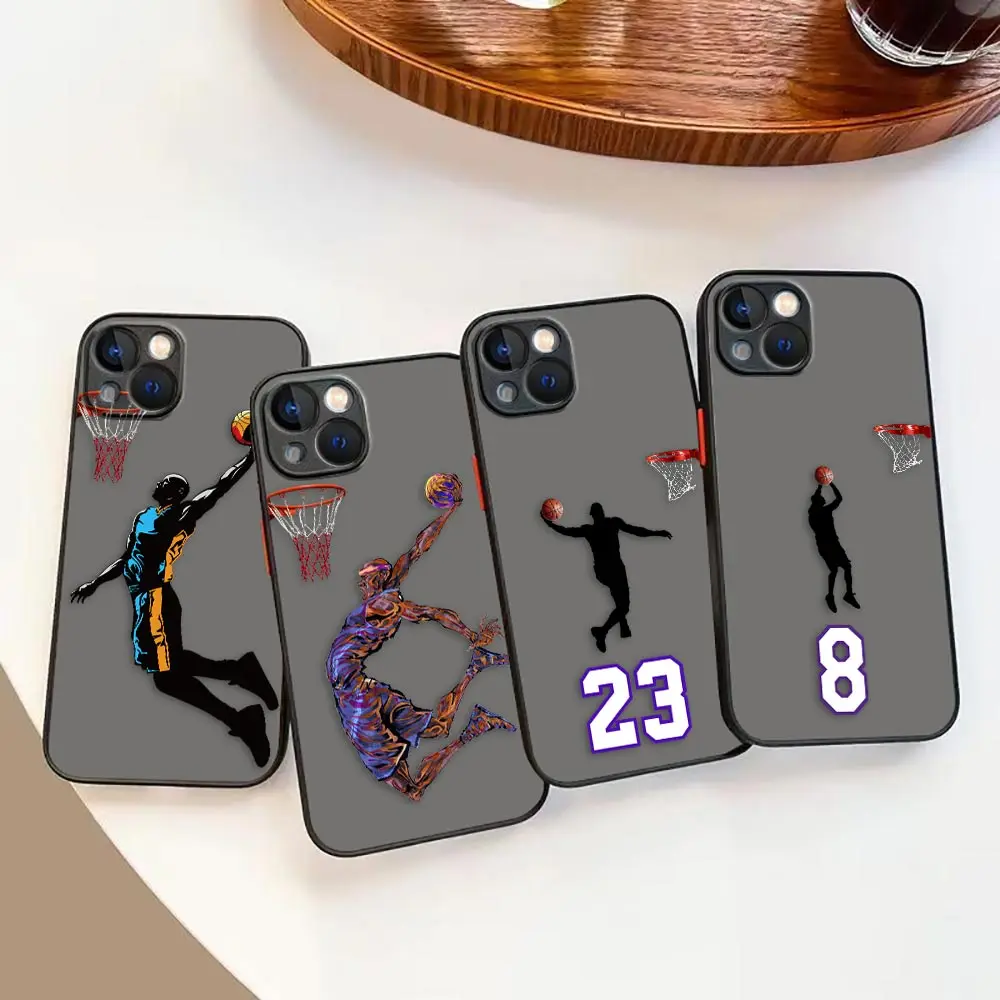 Matte Phone Case for iPhone 14 13 11 12 MINI Pro XS Max XR X 7 8 SE 2022 2020 6 6S Plus Case Funda Basketball 23 24 8 Football 7