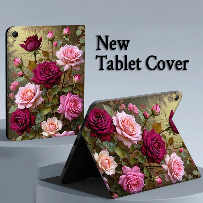 Pink Red Rose Bloom For Samsung Galaxy Tab S11 S10 S9 S8 S7 S6 A10.1 A9 A8 A7 10.1 Lite FE Plus Inch Tablet Case