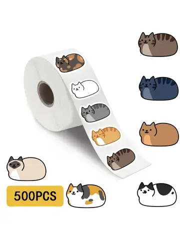 500PCS Kawaii Cartoon Cat Tuo Tuo Roll Stickers Skateboard Laptop Luggage Skateboard Phone Gift Waterproof Phone Cute Sticker ﻿