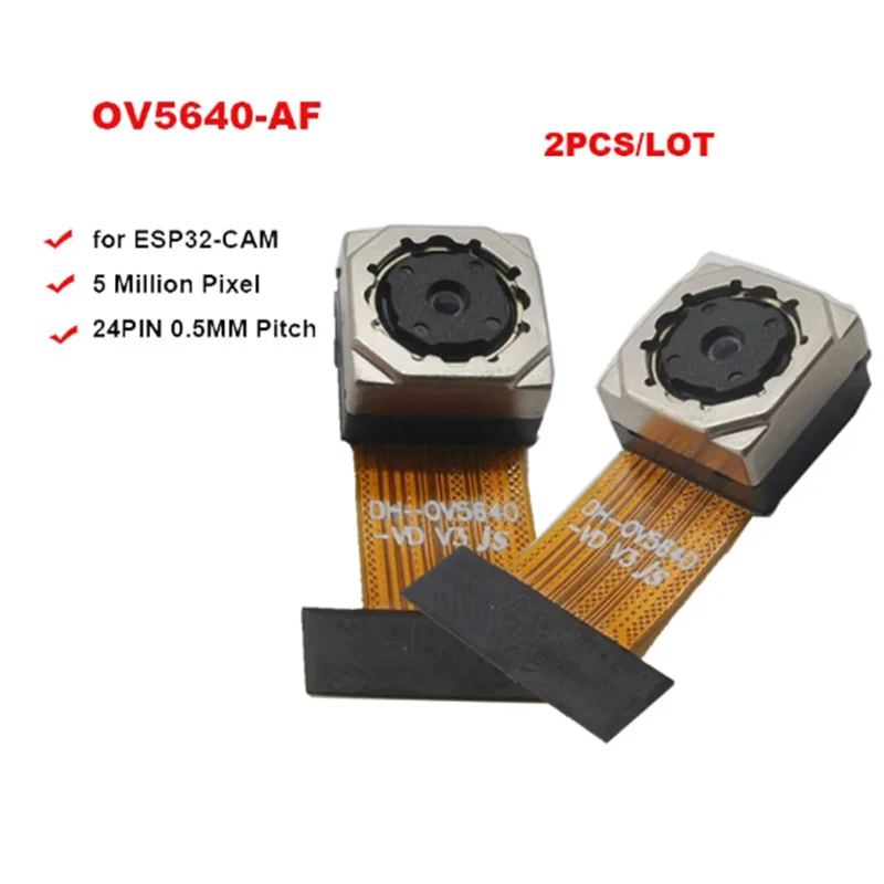 2Pcs/Lot OV5640 Autofocus ESP32-CAM softboard 70° 5 million pixel ultra HD camera module 24PIN 0.5MM pitch MIPI/DVP