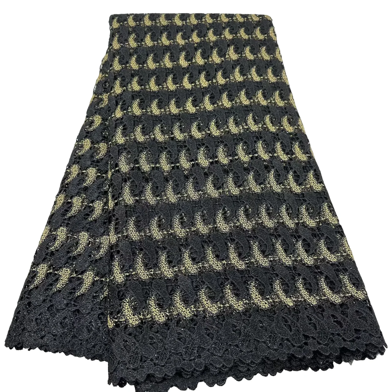 

African Bicolor Guipure Cord Lace Fabric 2025 High Quality Nigerian Water Soluble Lace Fabrics 5 Yards For Wedding Dresses Party