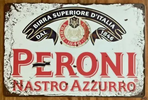 PERONI Lager Beer Large Vintage Metal Sign Bar Pub Man Cave Shed Garage Workshop
