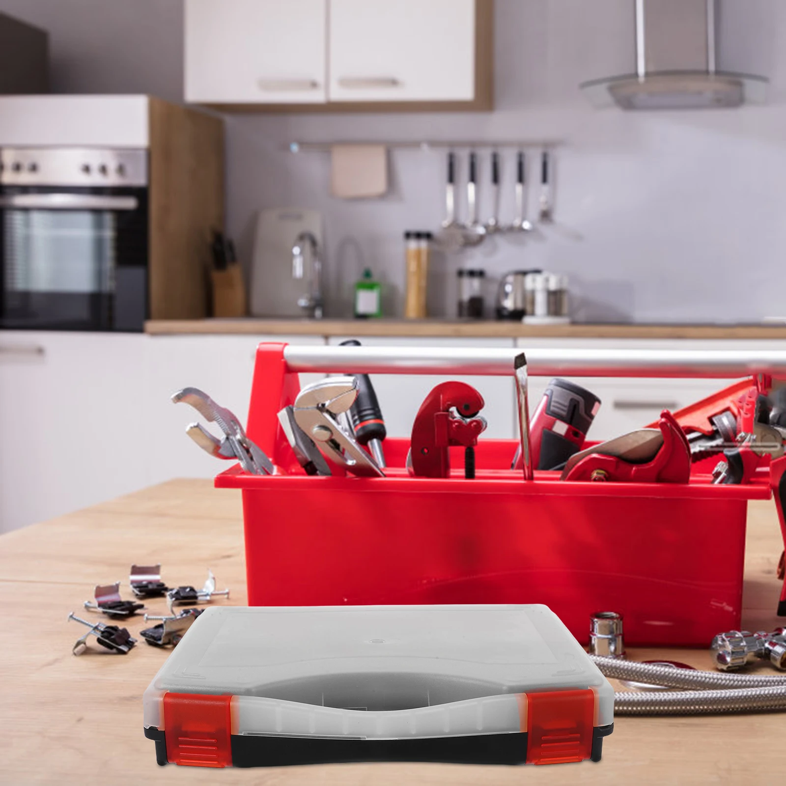 

Storage Box Organizer Small Parts Hardware Nail Organizers Portable PP Screw Toolbox Multicompartment Durable Compact Tool Box