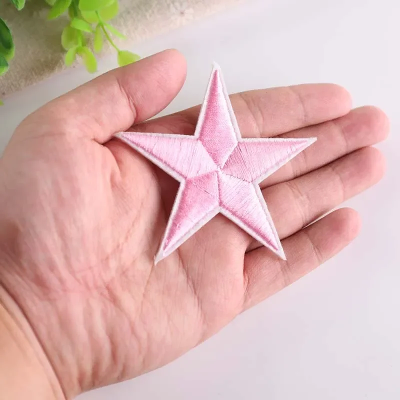 Large Embroidery Star Iron on Patches for Clothes Thermoadhesive Custom Fusible Embroidered Patches for Clothing T-shirt Jacket