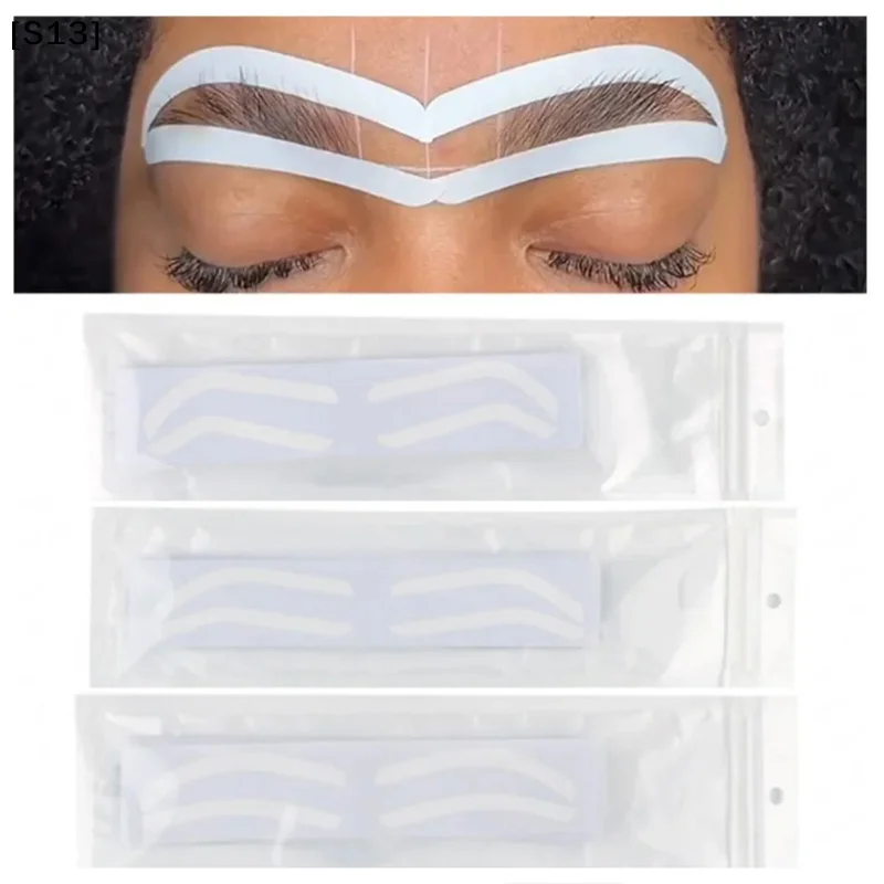 10 pares de plantillas desechables para diseño de cejas, tinte de cejas, aerógrafo, herramienta auxiliar para dar forma a las cejas [S13][S13]