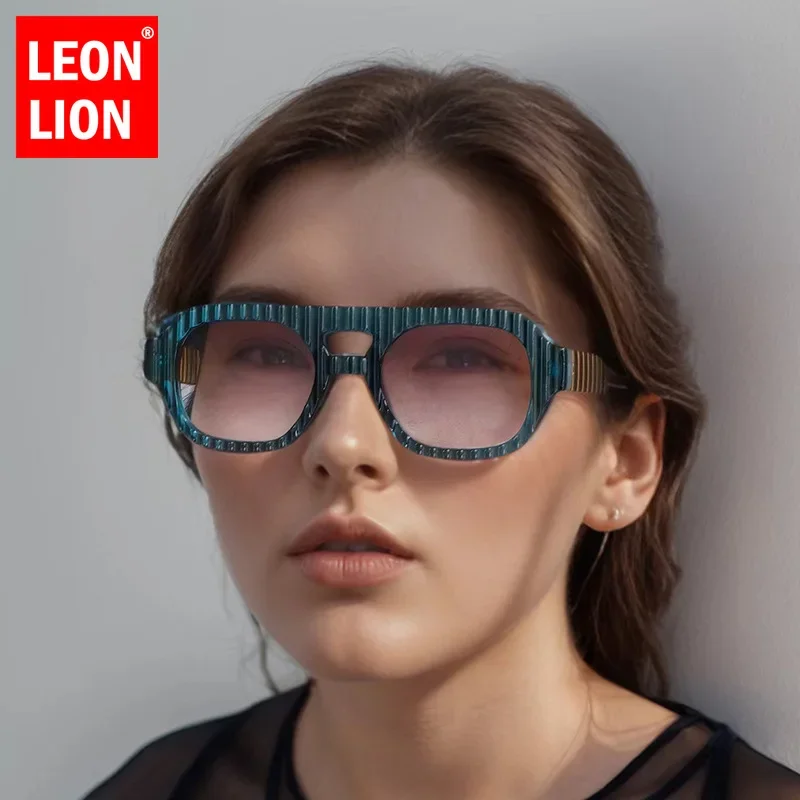 

LeonLion 2024 Sunglasses Women Fashion Large Frame Shades Retro Double Color Men Sun Glasses Classics Gafas De Sol Para Mujer