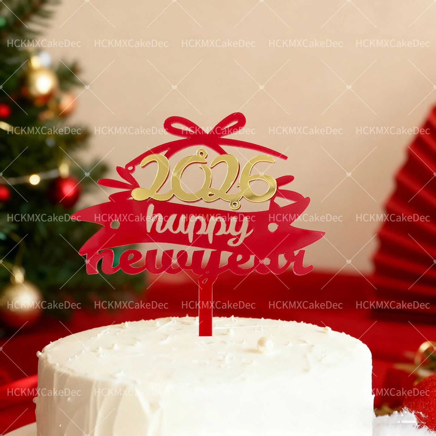 2026 ouro vermelho acrílico feliz ano novo olá 2026 bolo topper para festa de ano novo decoração do bolo suprimentos