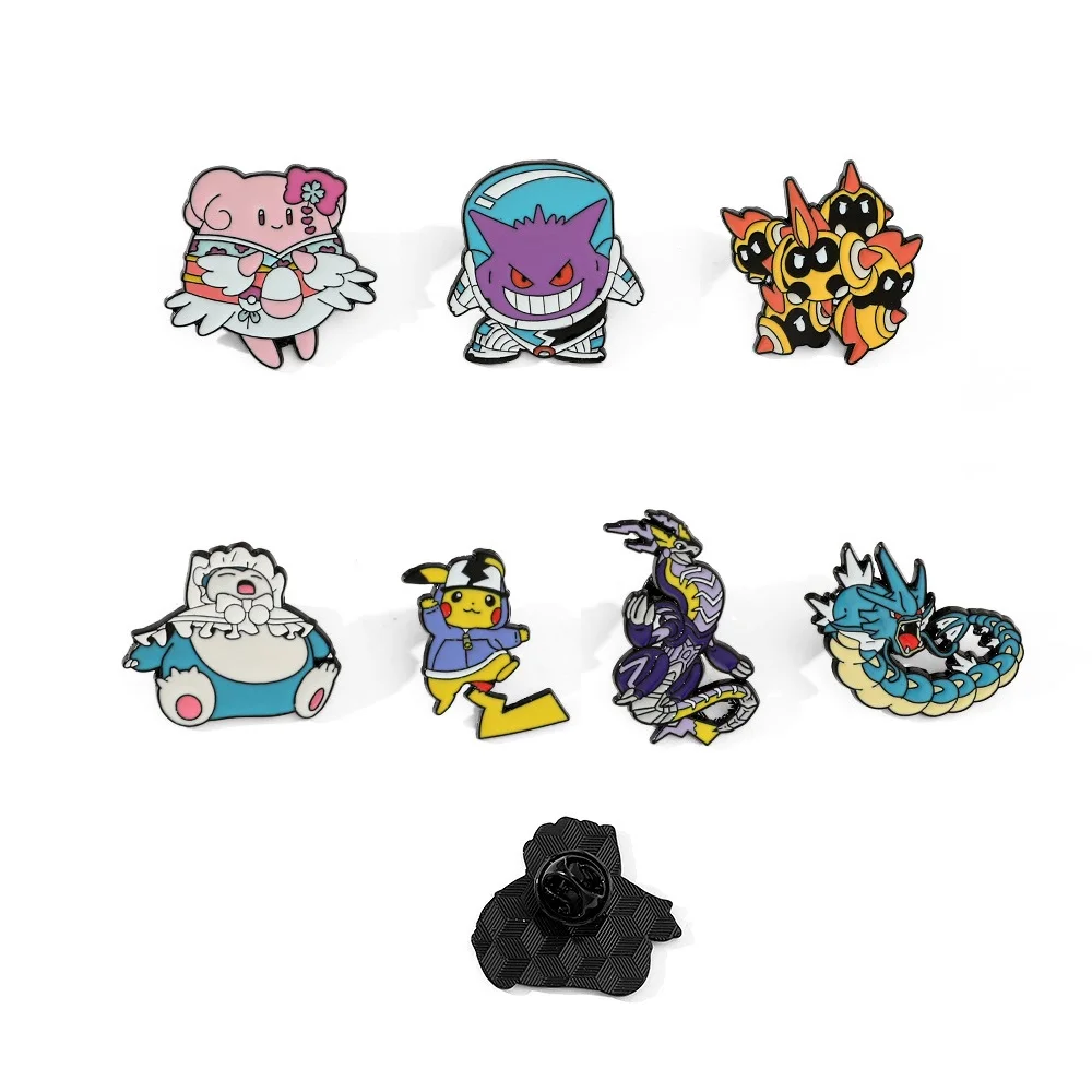 

1-7Pcs Cartoon Gengar Pokemon Enamel Pin Brooches For Lapel Pins Badge on decor DIY Backpack Clothes Metal Badge Fashion Gifts