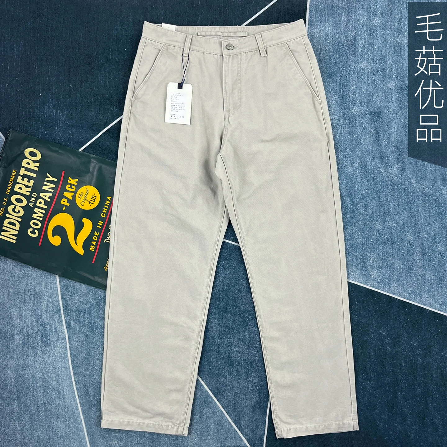 

Heavyweight 100% Cotton Casual Workwear Pants for Men - American Casual Autumn Thick Solid Color Straight-Leg Work Pants Classic