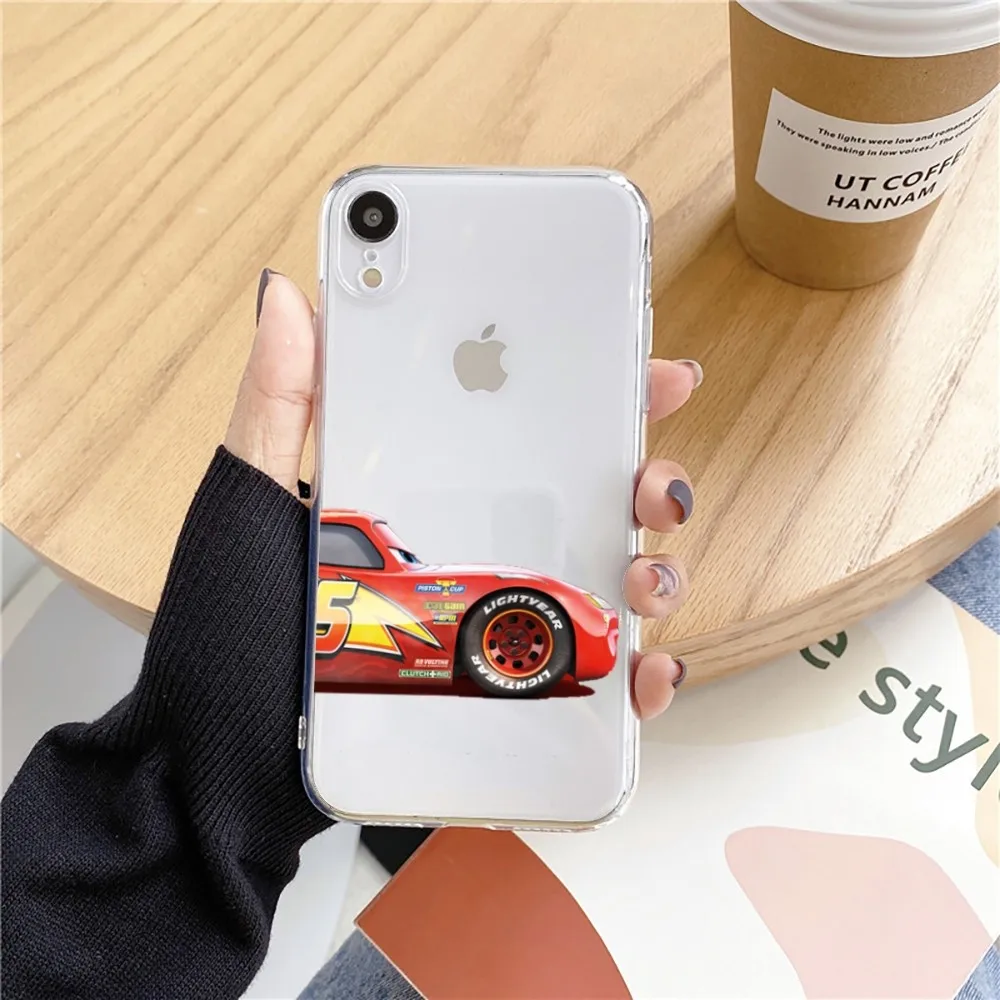 Cars_L-Lightning_M-McQueen Telefoon Hoesje Voor Iphone 15 11 13 14 Pro Max 7 8 Plus X Xr Xs Max Se2020 12Mini Transparant Hoesje