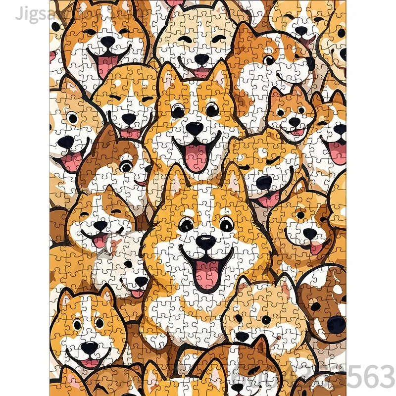 Cute Animal Art Jigsaw Puzzle, Black Cat Bath, Funny Shiba Pack, Country Farm Cottage, Puppy & Bear Road Trip, 500-2000Pcs