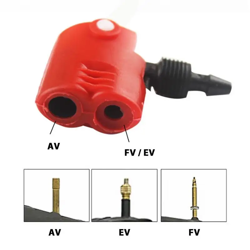 Bicycle Hand Floor Pump Nozzle Adapter Plastic Dual Head Convertor for Road Bike Scooter Ball Inflation