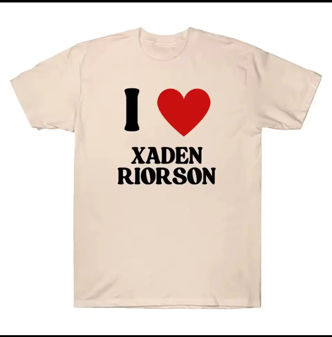 I Love Xaden Riorson Pure Cotton Tees AlexWarren Same Style Peripheral T-shirt Simple Letter Print T