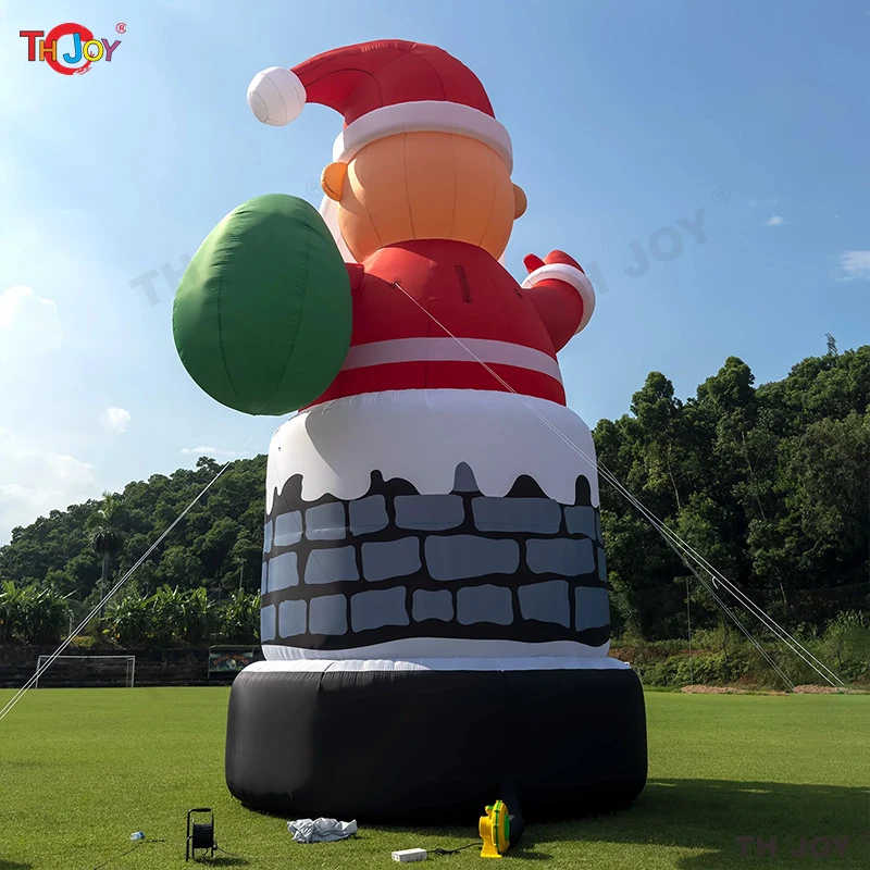 Giant Santa Claus Christmas Decoration Inflatable Santa With LED Light 6M Inflatable Model Holiday Toy Indoor Outdoor Decoration