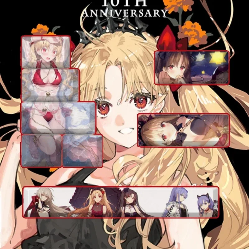 Ereshkigal Theme Anime Keycaps Mechanical Keyboard PBT Customized Cute Keycaps PC Gaming Keyboard Accessories Gift Collection