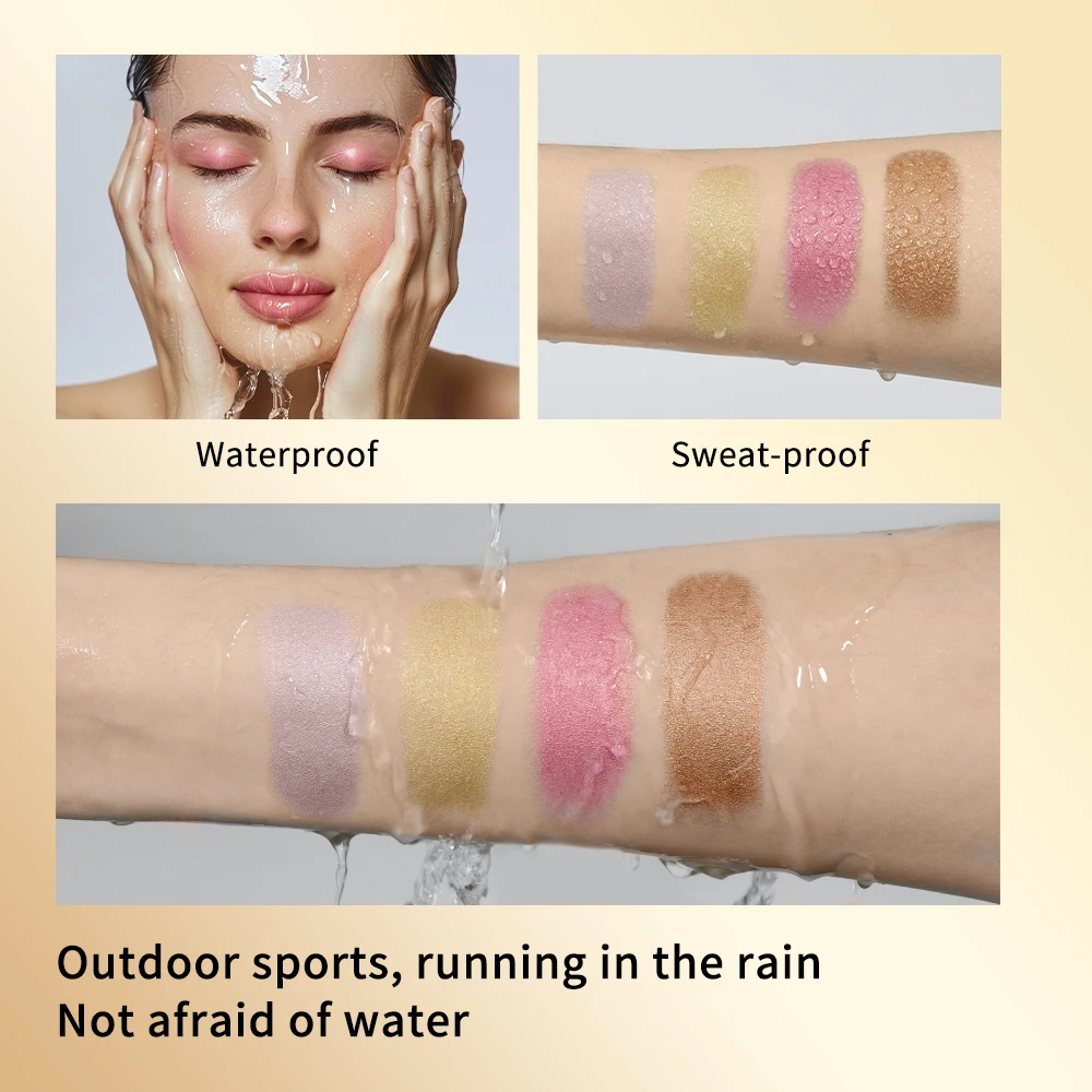 ماكياج تسليط الضوء على برونزي عصا لامع الشمبانيا براون تألق تمييز كريم الوجه الجسم سطع بريق كونتور أحمر الخدود الطبيعي