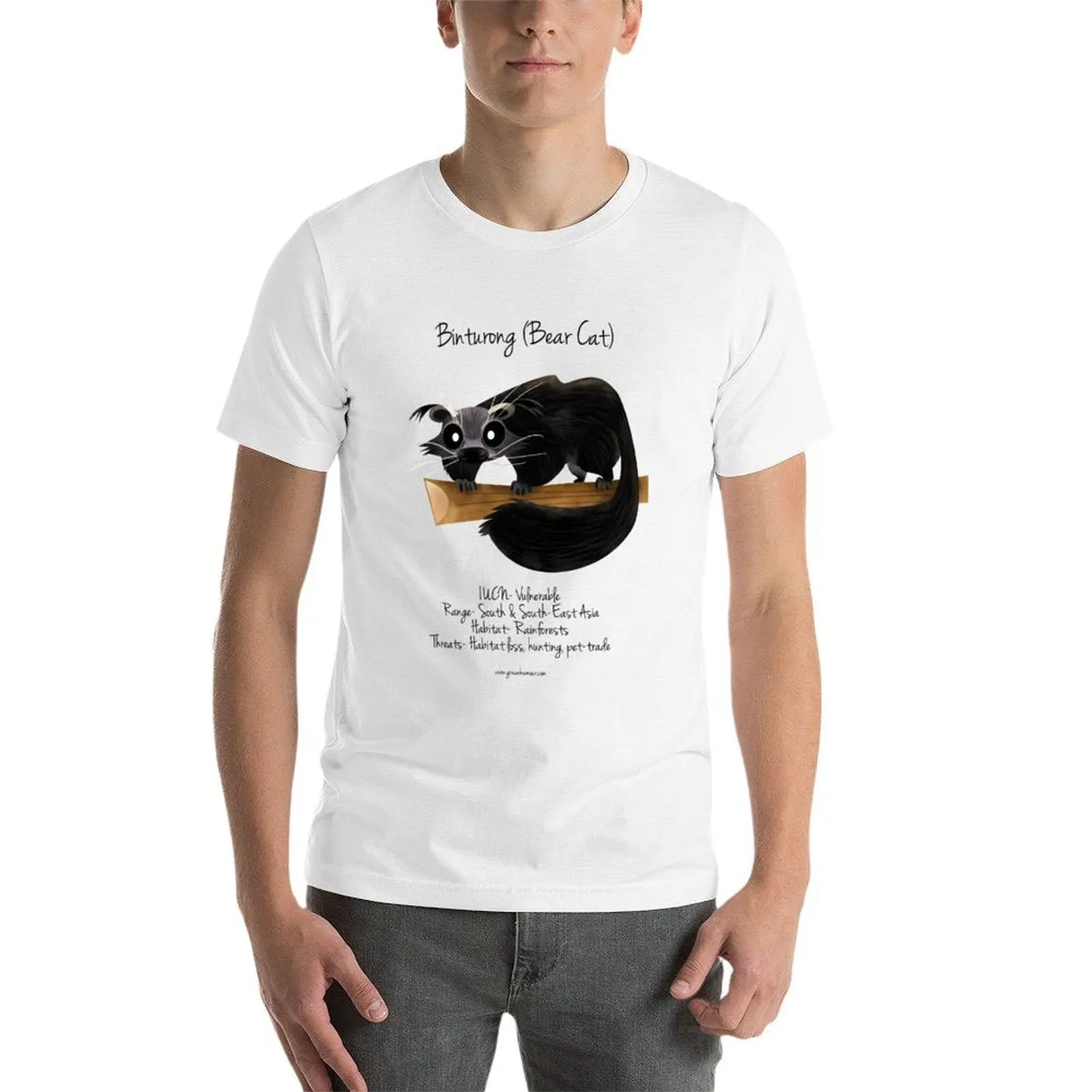 Binturong الدب القط تي شيرت أنيمي تي شيرت للرجل رجل تي شيرت الصيف تي شيرت