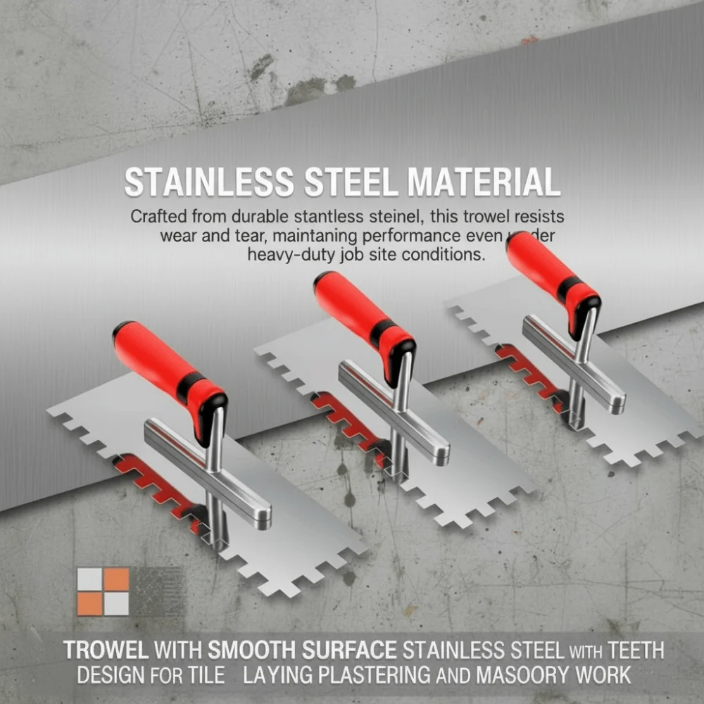 3個入り-耐久性のある金属製こて-スクエアノッチデザイン-ステンレス鋼製こて-電源不要-快適グリップハンドル