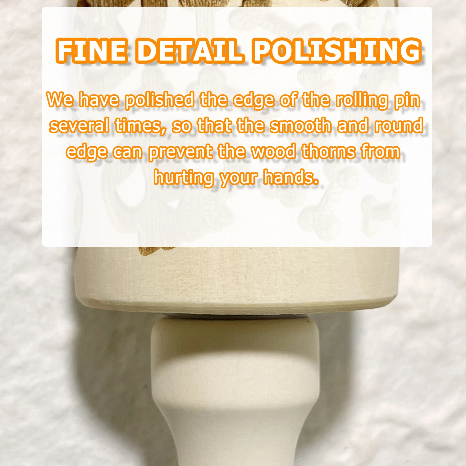 Wooden Rolling Pin for Christmas, 3D DIY Engraved Embossing Rolling Pins with Xmas Reindeer Flower Pattern, for Baking Cookies